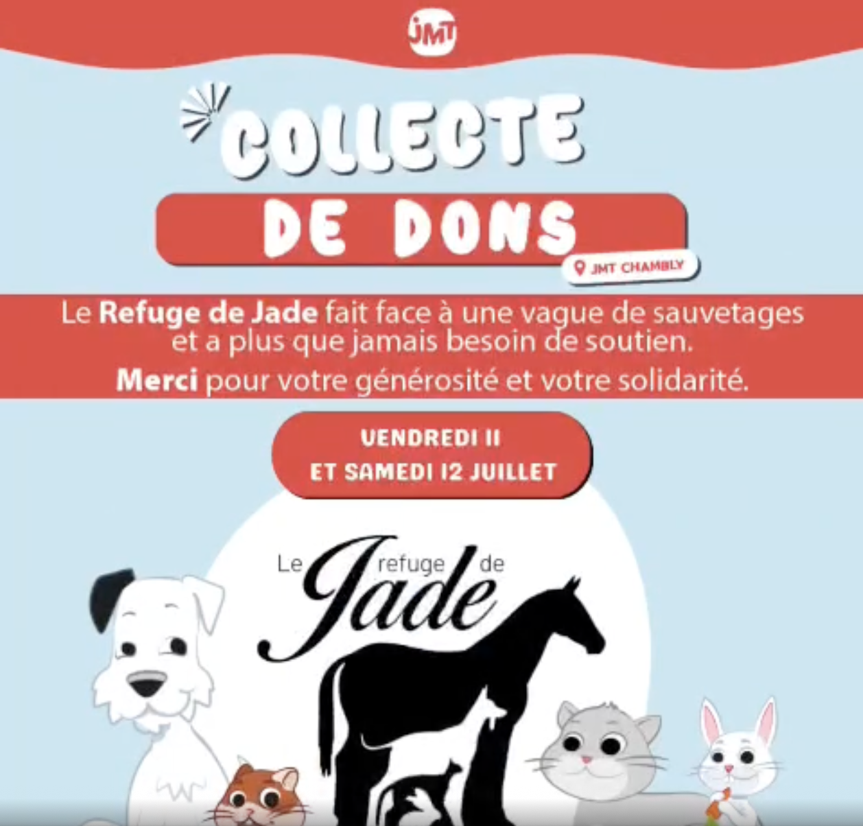 Lire la suite à propos de l’article Collecte JMT Chambly, Juillet 2025